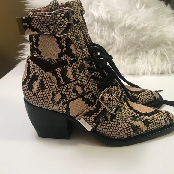 Chloe Shoes - Chloe Pythons Calfskin Boots Size 7 new without bo